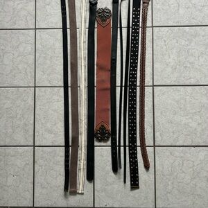 Women’s Black and Brown Leather Belts Set